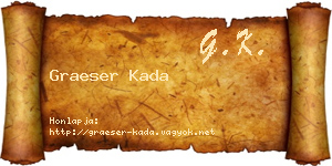 Graeser Kada névjegykártya